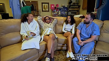 Preview 2 of Feet Sand - 2 Nurses Give Aria Nicole Multiple Orgasms During Orgasm Research While Doctor Tampa Documents With A Camera At HitachiHoes - Reup