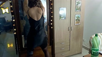 Preview 1 of Sasena Asakura - 1220 (02) - French Amateur,  DoggyStyle Fuck,  Lingerie,  Clothed Sex,  Blowjob,  Rimjob -Black and White Satin Clothes