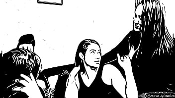 Preview 3 of Wifes Frnds - Cartoon 3 Lesbian Sisters Very Deep Tongue Kiss
