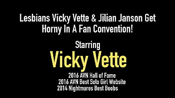 Preview 1 of Wwwxxn Com - Lesbians Vicky Vette &amp_ Jilian Janson Get Horny In A Fan Convention!