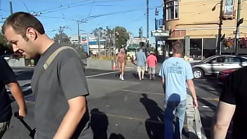 Preview 1 of Modern Combat Versus - Nude in the street with public on daylight