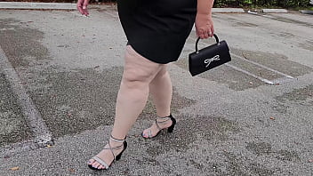 Preview 2 of Cinaxxx Vibeo - Stranger approached me for directions,  saw my red panty under my dress,  &amp_ ended up cumming on my leg in car