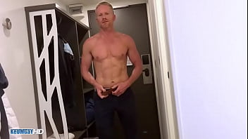 Preview 1 of Drunk Mums - Beautiful athletic blonde guy gets sucked his big dick.
