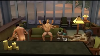 Preview 2 of Prova Sexxx - All male Sims having sex in the library area