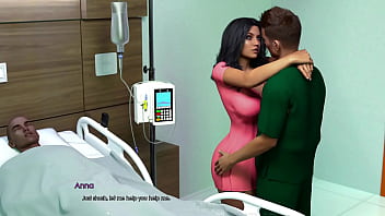 Preview 1 of Misafir Fist - Anna Exciting Affection #23 - Handjob in hospital - 3d hentai game,  adult games