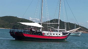 Preview 1 of Hot Xxx Vidyo - Sexy mulatto double-fucked on the boat