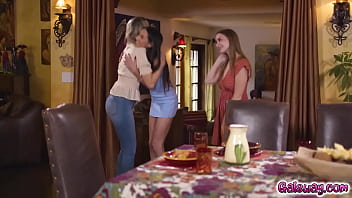 Preview 1 of Shy Moms First Taste Of Pussy - Kenzie Taylor keeps the cute couple Laney Grey and Natalia Nix orgasming with her tongue