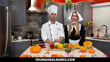 Preview 1 of Niki Minaj Xxxx Sex - Seasoned with olive oil and proper massage,  Chef Nicky Rebel prepare his assistant Khloe Kapri&#039_s ass during their cooking show.