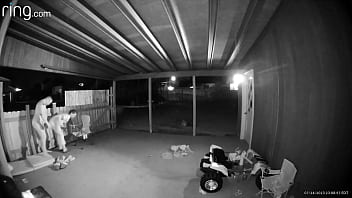 Preview 2 of Vintage Leda - Wife taking my dick from the back on the back porch with the gate open for anyone to watch her get cream pied