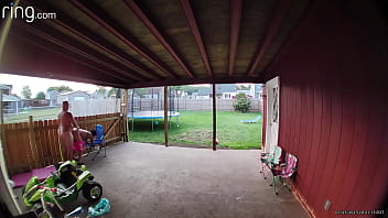 Preview 1 of Suck Line Up - Part 2 wife broad daylight back porch sucking and fucking into a cream pie as cars drive-by