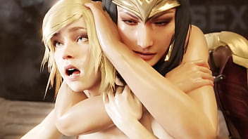 Preview 4 of Anal Cry Rough - The dickgirl&#039_s long fat dick filled all the holes of the blonde one by one. 3d Animation NSFW Rule34 porn