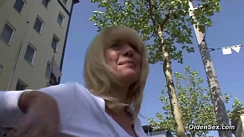 Preview 1 of Forces Sey - German blonde amateur MILF masturbating on casting