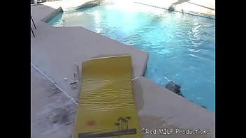 Preview 1 of Leah Gotti Hot Red - MILF72 - Smoking Next to the Pool