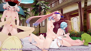 Preview 1 of Arabic Hijap Sex - Genshin Impact: Mission cut from the summer event.(Kokomi,  Eula,  Collei,  Lumine,  Paimon,  Klee)