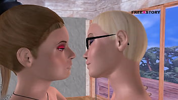 Preview 4 of Sslave Girl - Animated 3d sex video of two girls doing sex and foreplay with Hindi audio sex story