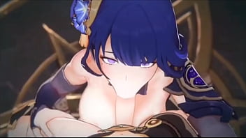 Preview 2 of Beach House Big Boobs - genshin impact raiden shogun blowjob loop