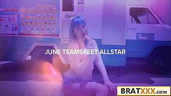 Preview 1 of Fu Sister - Stunning Blue-Haired Teen Fucked In an Ice-Cream Truck
