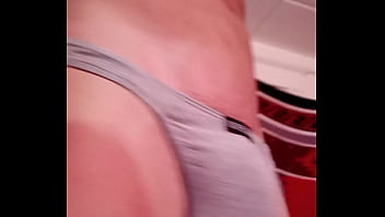 Preview 3 of Xxxborn - Shaking my bulge in grey thong