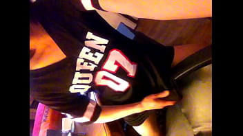 Preview 3 of Dad Rep Daughter - Twink rubbing his smooth cock on a seat and jerking off through the polyester of the tshirt