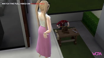 Preview 2 of Beeg Cotie Gil - LITTLE BLONDE CHATTING HUSBAND WITH RED HEADED LUMBERS NEIGHBORHOOD