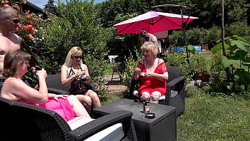 Preview 1 of Xxxx Carab - Summer garden orgy with my best friends - Part 1