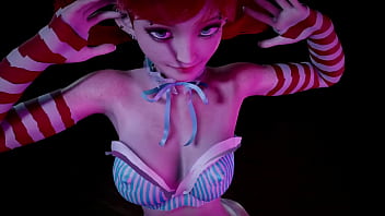 Preview 2 of Beeg Gang Bang - Red head girl with pigtails dancing : 3D Hentai