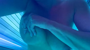 Preview 4 of Blonde Hairy Euro - Masturbate and Nipples play in Sunbathing area Studio