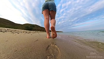 Preview 1 of 80 Year Old Mother In Law - Follow My Sand Footprints Along The Summer Seashore