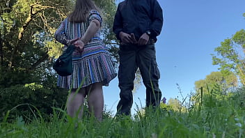 Preview 3 of Film Enghlish - Asked the neighbor&#039_s MILF to bend over and masturbate while she milked my cock for cum