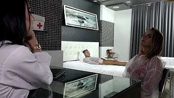 Preview 1 of Jhoy Sins - Trans Nurse And Her Assistant Double Team A Lucky Patient DT778