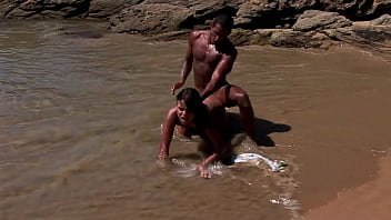 Preview 3 of Wwwxxx Come Voida - Gorgeous brunette girl fucks with a mulatto guy at the sea