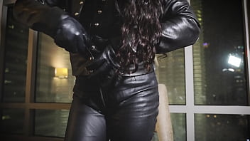 Preview 2 of Nxx Pakistan - Leather Fetish ASMR by asian dominatrix
