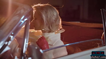 Preview 1 of Indian Boss Fuck Secretary Hotel - Big round ass MILF blonde Polina striptease for Playboy in a convertible