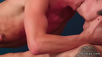 Preview 1 of Close Up Creampie Teen - Gay anal fucks twink stepbrother in bedroom