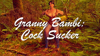 Preview 1 of Alexis Goldens Monster Cock - Granny Bambi - cock sucker