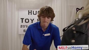 Preview 1 of Helena Kerel - Two Stunning MILFs Compete For Big Cock During Black Friday Rush