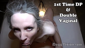 Preview 1 of Tinty 4k Com - 1st Time DP and Double Vaginal for Skinny MILF