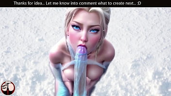 Preview 2 of Sunny Leone Unseen - Princess Elsa and the Night king likes cold weather- Blowjob of the big dick in the snow