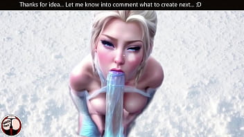 Preview 4 of Sunny Leone Unseen - Princess Elsa and the Night king likes cold weather- Blowjob of the big dick in the snow