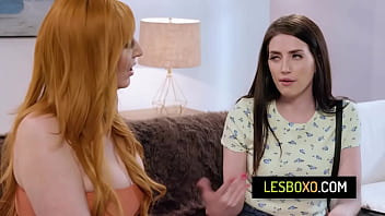 Preview 1 of Pondan Blowjob - Busty redhead stepmom spanks her bratty stepdaughter - Lauren Phillips,  Aria Carson
