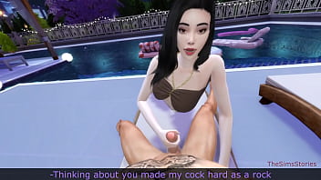 Preview 2 of Ezgi Mola Siki I - Slut cheats on her husband in the pool with a handsome guy