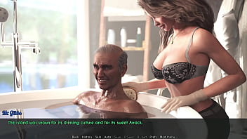 Preview 1 of Married Dress - A Wife And StepMother (AWAM) #19b - Washing old Gents - 3D game,  HD porn,  1080p