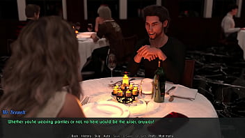 Preview 2 of Aamireka College Sex - A Wife And StepMother (AWAM) #11 - Dinner  with Bennett - Porn games,  Adult games,  3d game