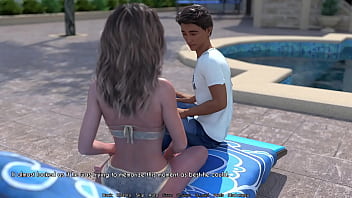 Preview 4 of Nathani Gomez - A Wife And StepMother (AWAM) #4 - Mowing the Lawn - Porn games,  Adult games,  3d game