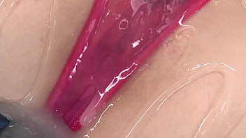 Preview 2 of Big Ass Young Girl - Cute Japanese girl experiences her first sticky slippery nuru gel orgasm