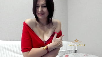 Preview 1 of Mp3 Hd Sex Vidio - Fucking dark haired MILF with hairy pussy masturbates her clit in various positions on the couch while young husband is on a business trip / Angela-MILF