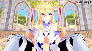 Preview 3 of Black Strippers - Bianka Ataegina Durandal fucking | honkai impact | Blowjob