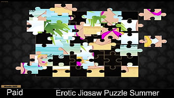 Preview 1 of Sperm Collect In Glasses - Erotic Jigsaw Puzzle Summer