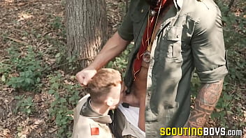 Preview 2 of Desi Mosifb - Young Dietrich handjobs fellow scout Bailey outdoors