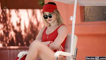 Preview 1 of Mmmmmmm Xxx - Trans lifeguard Emma Rose anal fucks guy